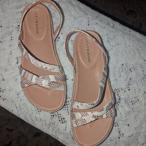 New Lucky Brand women's size 9.5M snake print sandals